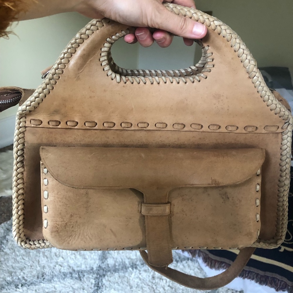 Handmade vintage Tanzania Chui leather bag
